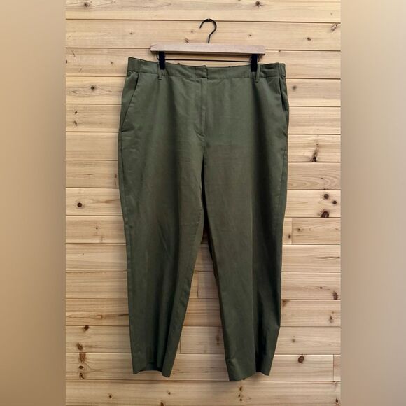Banana Republic Size XL Olive Green High Rise Cropped All Day Slim Taper Pants - Picture 1 of 12